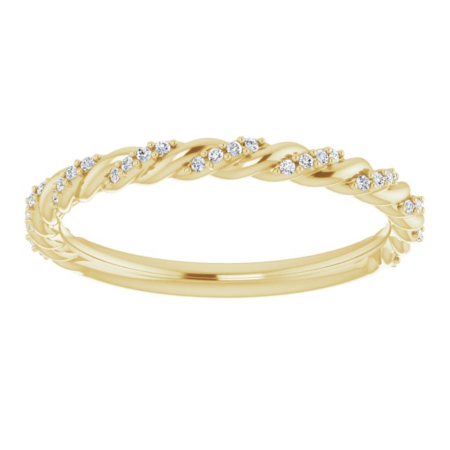 Rope Design Round Diamond Wedding Band-VIRABYANI